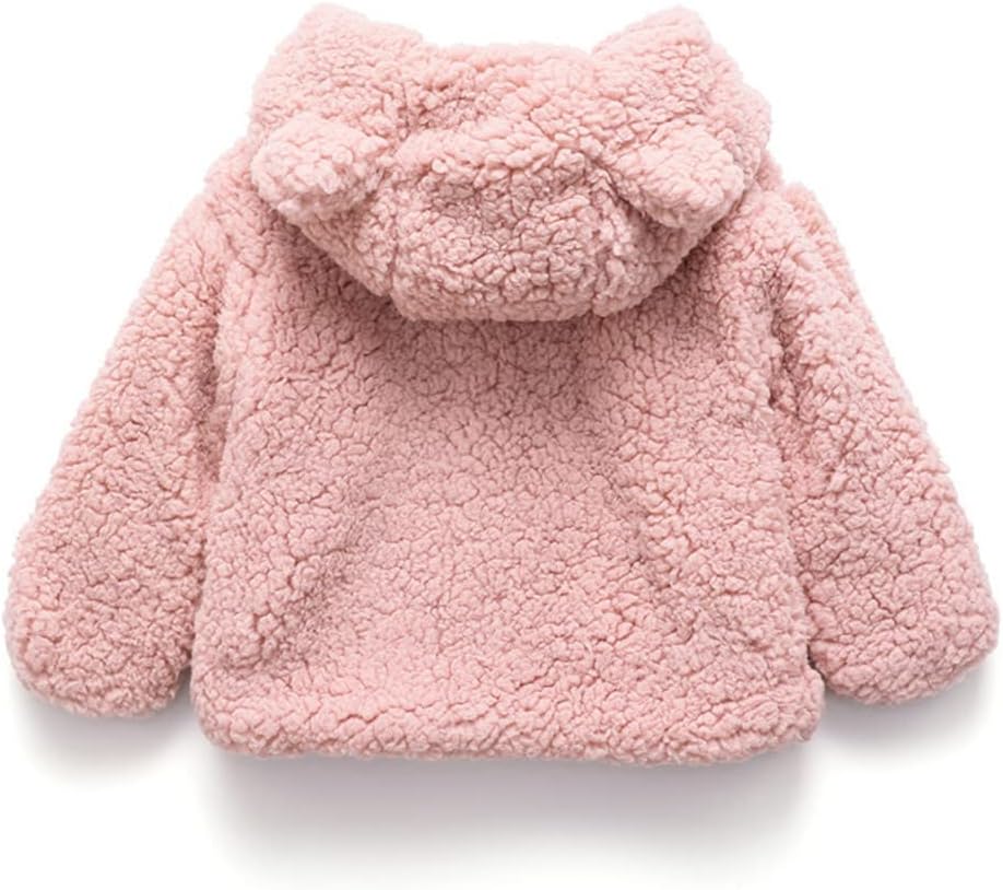 FKKFYY Bear Ears Hoodie Fleece Coat for Girls Boys Size 12 Month to 7 Years