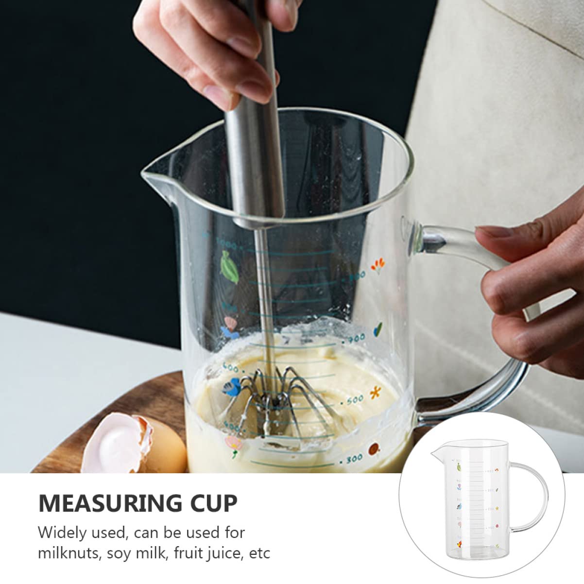 3 pcs and Jug Container Drinking Tea Easy Microwave Tool High Glass Cooking Cream Sugar Maker Transparent Kitchen Measurements Use V- Measure Pitcher Shaped Frothing Art Mug (Color : Assorte