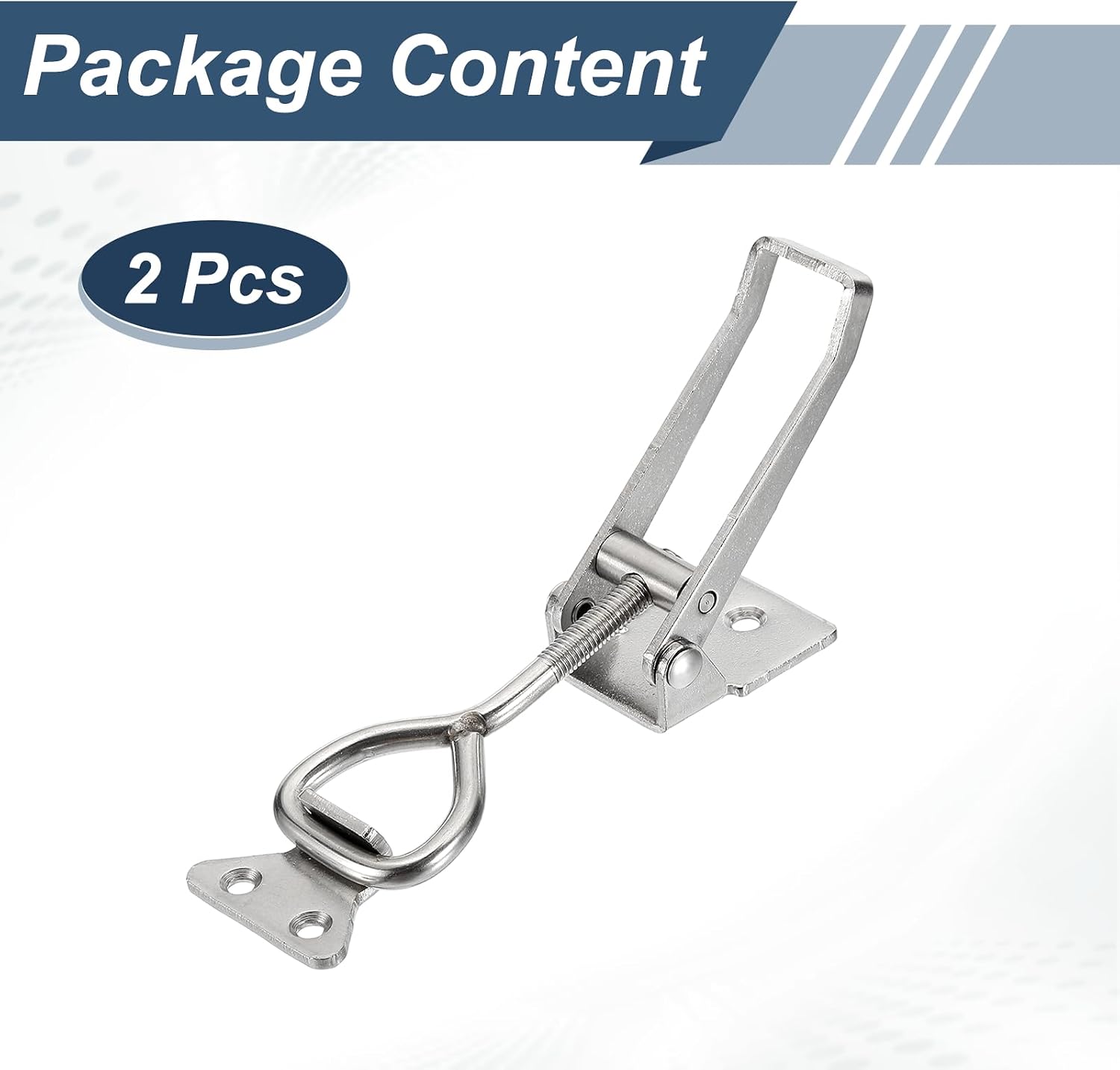HARFINGTON 2pcs Adjustable Toggle Clamp M8 x 40mm 660lbs Holding Capacity 4003 Style Quick Release Pull Latches Clamps Hasp for Smoker Lid Jig Tool Box Case, Silver