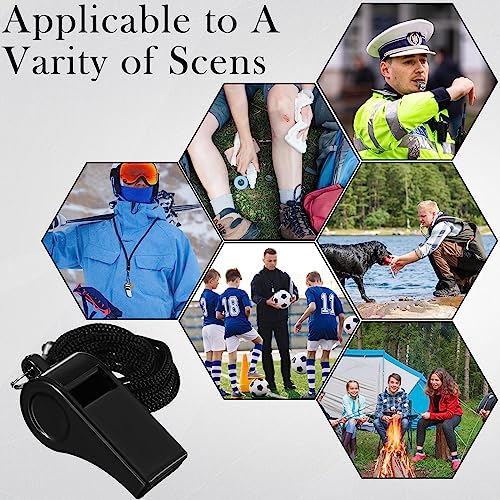 Xuhal 200 Pack Plastic Whistles with Lanyard Bulk Black Coach Whistles Referees Whistles Loud Crisp Sound Whistles for School Student Training Emergency Sports Party Fillers by Xuhal - Used condition - Image 7