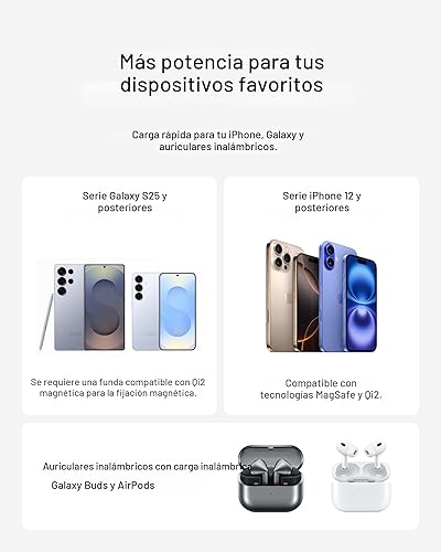 Miniatura 6 de Belkin MagSafe Charger Compatible, estación de carga inalámbrica Qi2 2 en 1 de 15 W, cargador convertible para iPhone 17, Apple Watch, AirPods,
