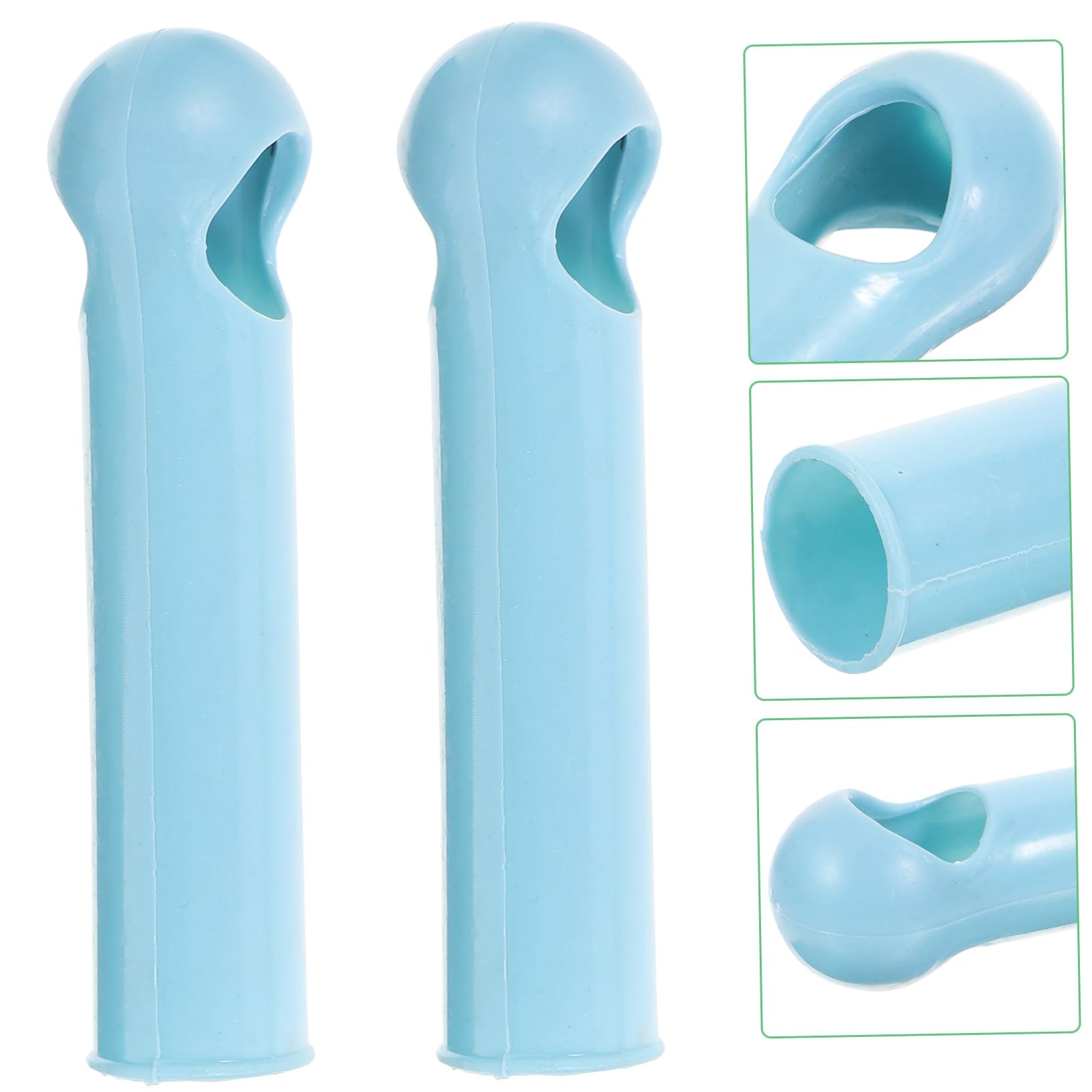 Produktbild von 2x Besenstiel-Endkappen Aus Kunststoff – Mit Aufhängöse, Stabil, Blau, Passend Für Handelsübliche Besen- Und Moppstiele, Einfache Montage