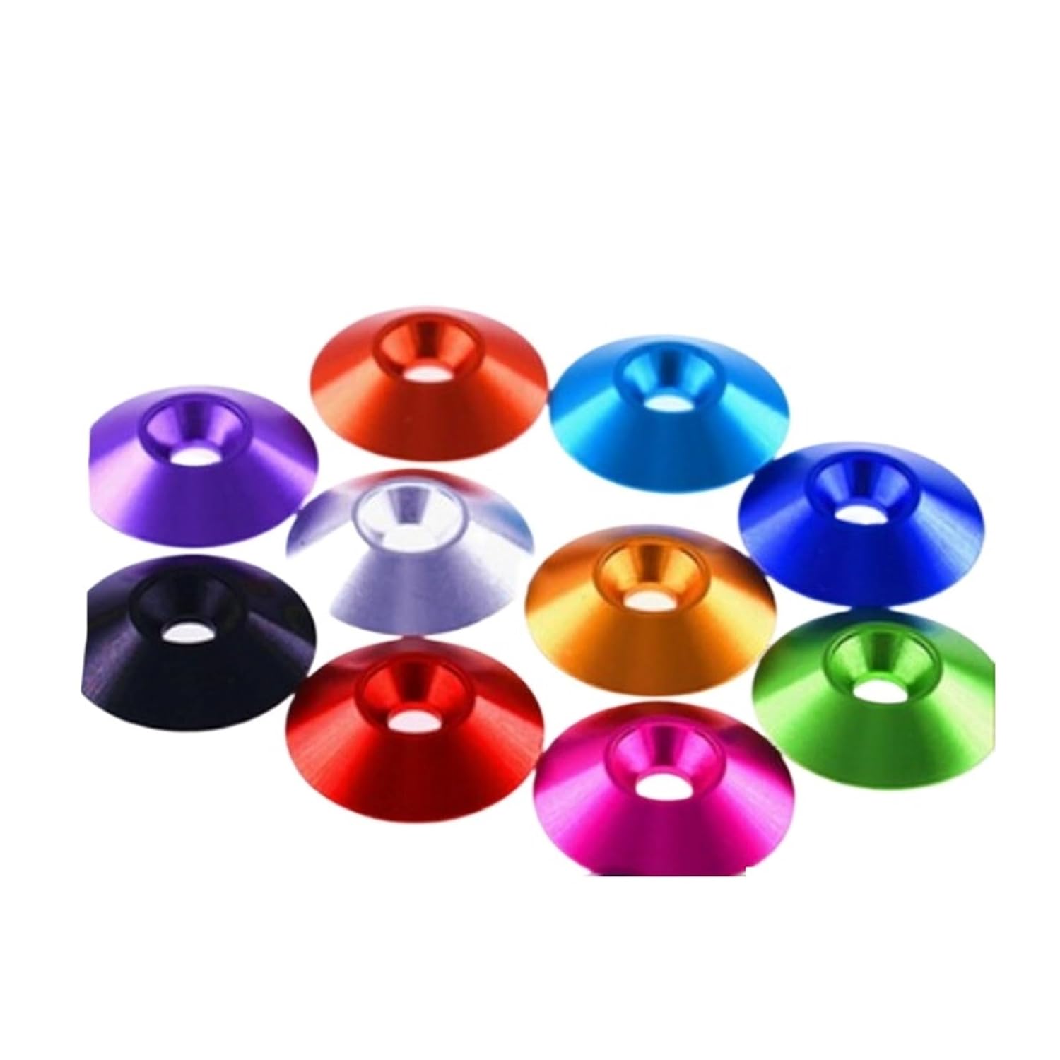 Metal Washers, Aluminum Countersunk Washers Multiple Sizes Multicolor Pack of 5-10(Purple,M4 10pcs)