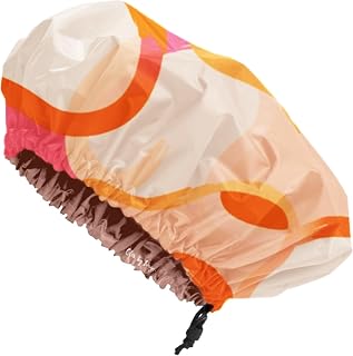 Glow by Daye Satin Lined Shower Cap, Adjustable and Waterproof with Satin Interior for Hair Protection, Large (Muse)