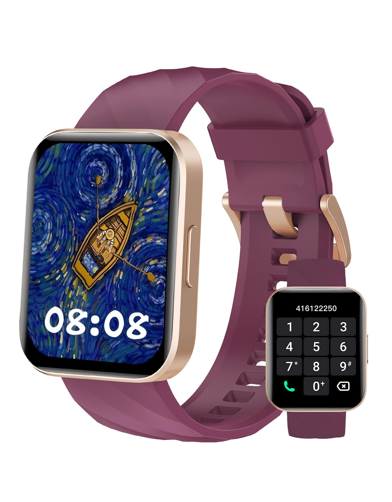 Dakofied Smartwatch Damen Herren 1.85" Fitnessuhr mit Bluetooth-Telefonfunktion AI Sprachassistent,110+ Sportmodi Sportuhr mit Schrittzähler,Pulsuhr,SpO2,IP68 Wasserdicht für iOS Android