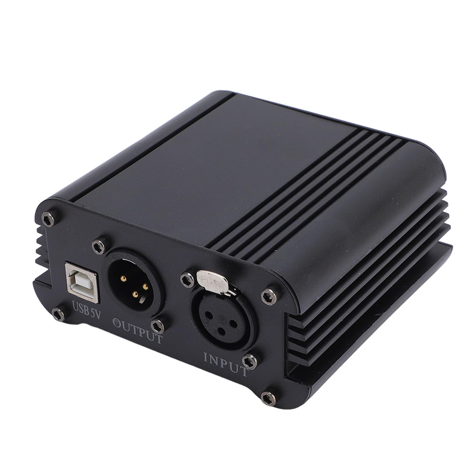 48V Alimentation Fantôme, Plug and Play Aluminium Alliage Portable Power for Condenser Microphone, Mic Préampe, Recording Studios