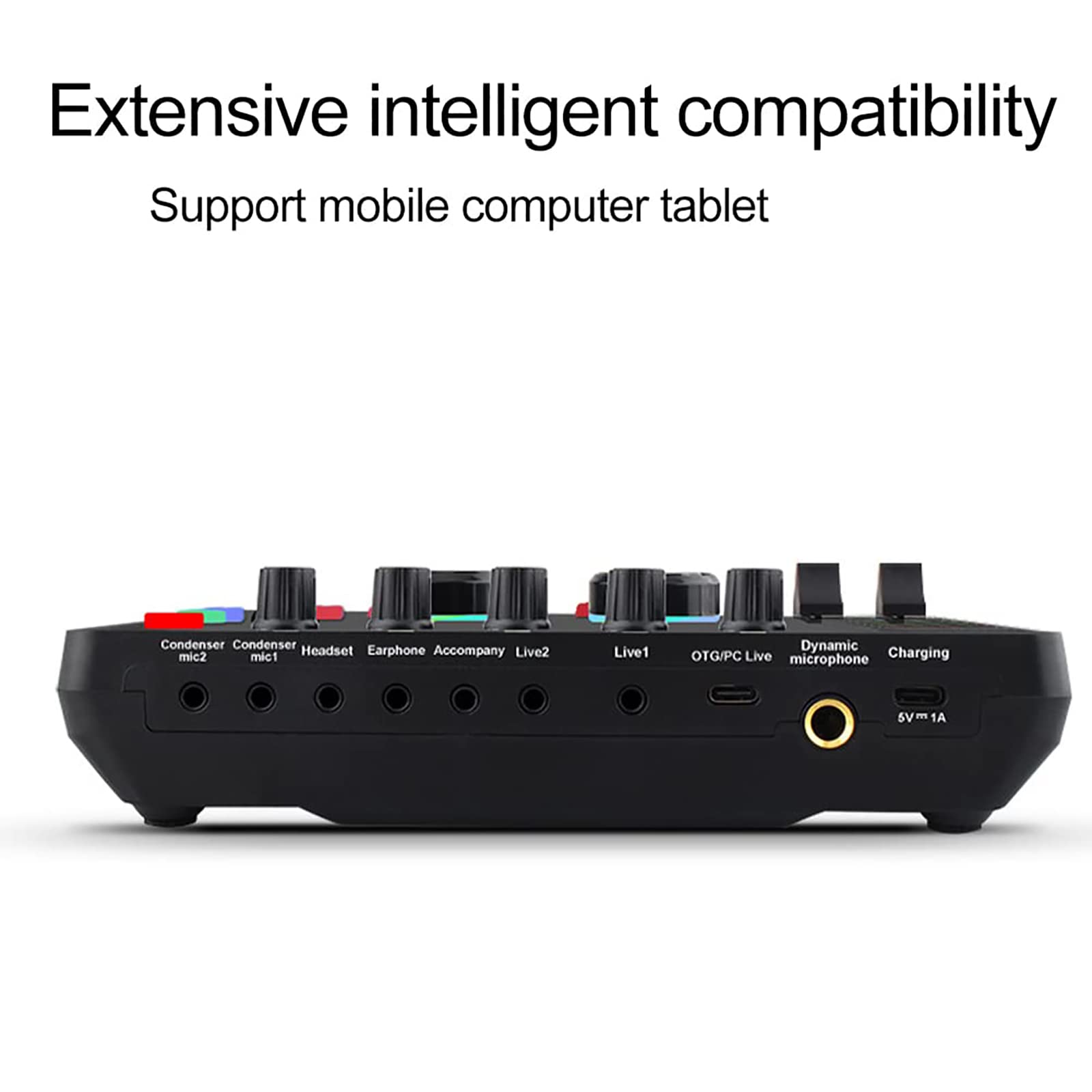 TsoLay Mixer Audio Stereo Bluetooth, Scheda Audio Live con Riduzione del Rumore con Effetti Mixer DJ E Cambio Voce E Interfaccia Audio, per Streaming, Podcast, Giochi, PC, Studio Di Registrazione