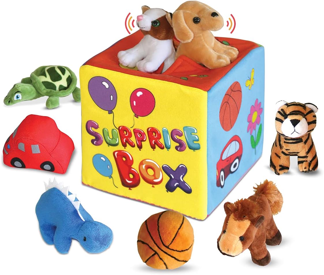 Bundaloo Surprise Plush Toy Box – Mystery Stuffed Animal Gift Set for Kids, Soft Sensory Plush Toys for Toddlers & Babies, Fun Surprise Toy Box for Boys & Girls, Perfect Birthday