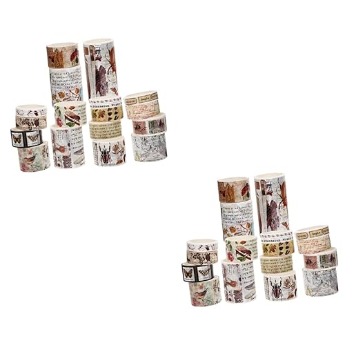 EXCEART Juego de 36 rollos de cinta de bolsillo, cinta de regalo, cintas washi vintage, manualidades, cinta washi, rollo de cinta washi, cinta de