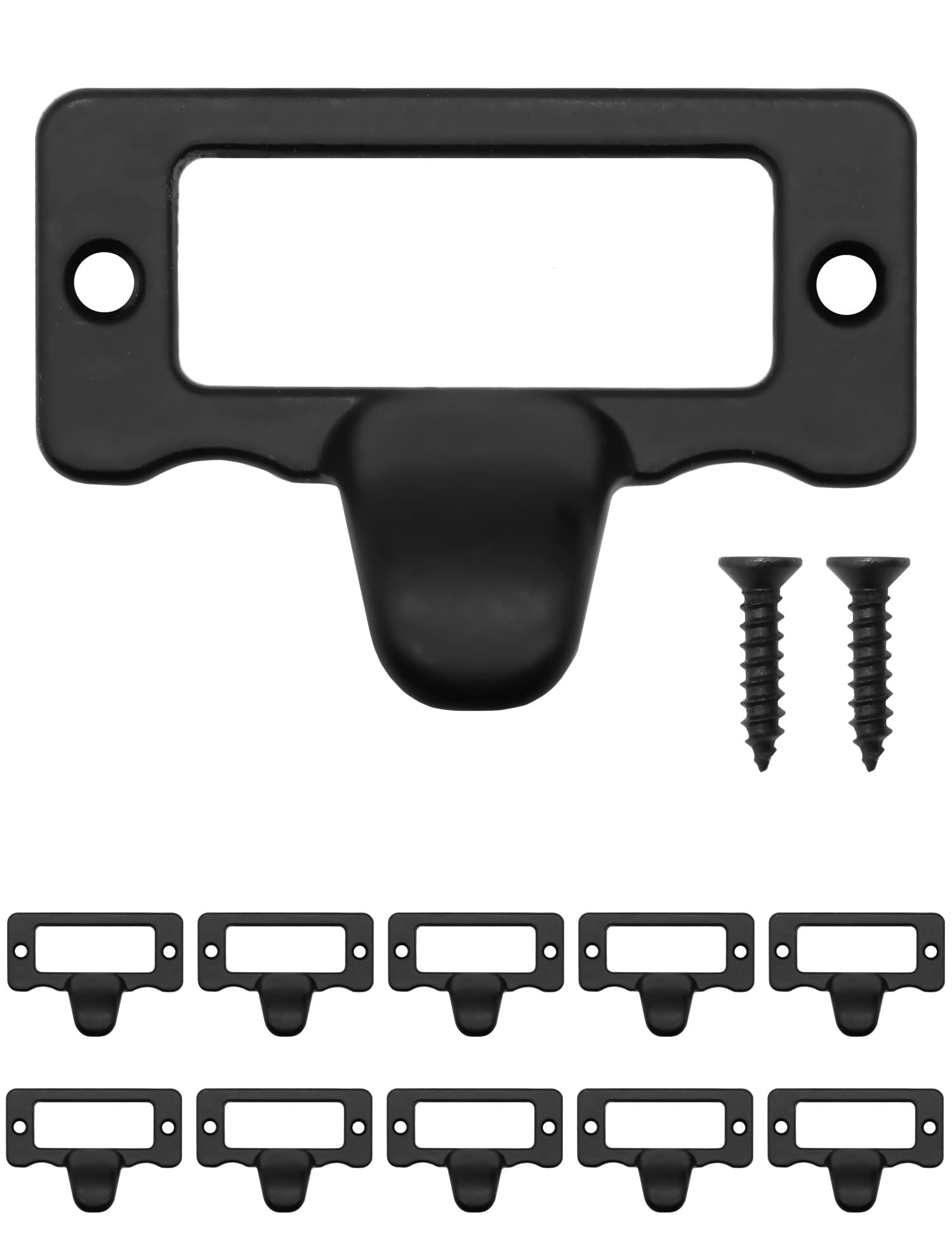 Fuxxer Black Fuxxer® 10X Label Window Handles For Pharmacist Cabinets 47 X 34 Mm Set Of 10