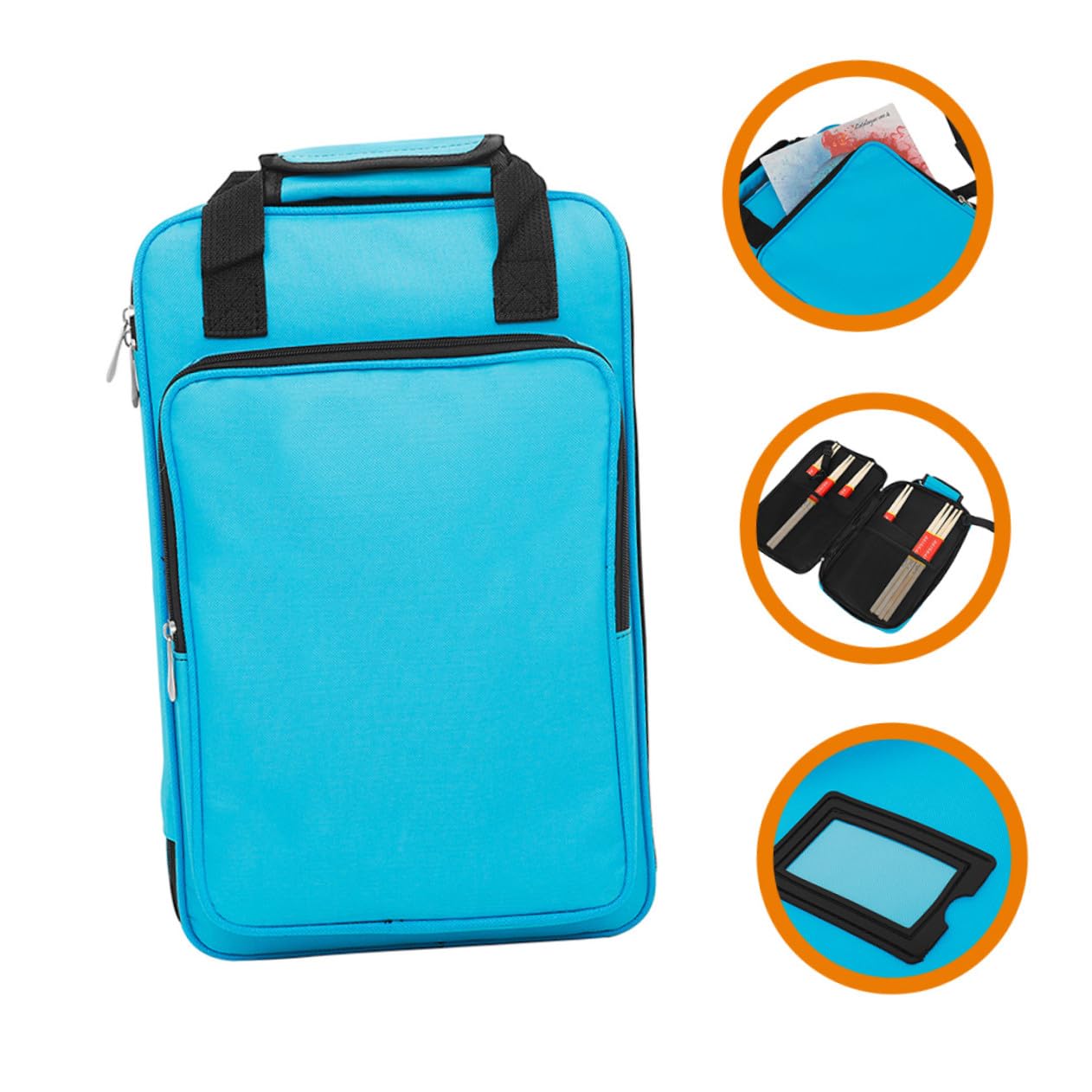 Gatuida Custodia per Bacchette da Batteria Oxford Tracolla e Manici, Borsa Porta Bacchette Resistente e Cucita Finemente per Musicisti