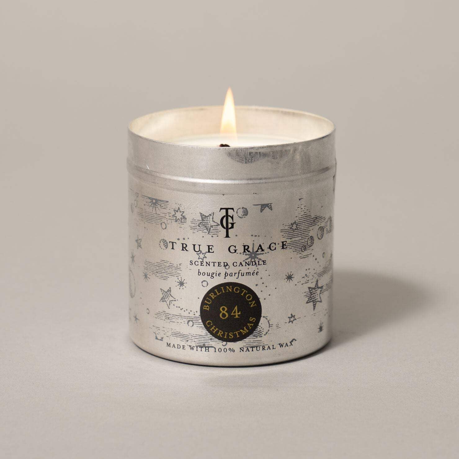 True Grace Burlington - Vela de lata de Navidad