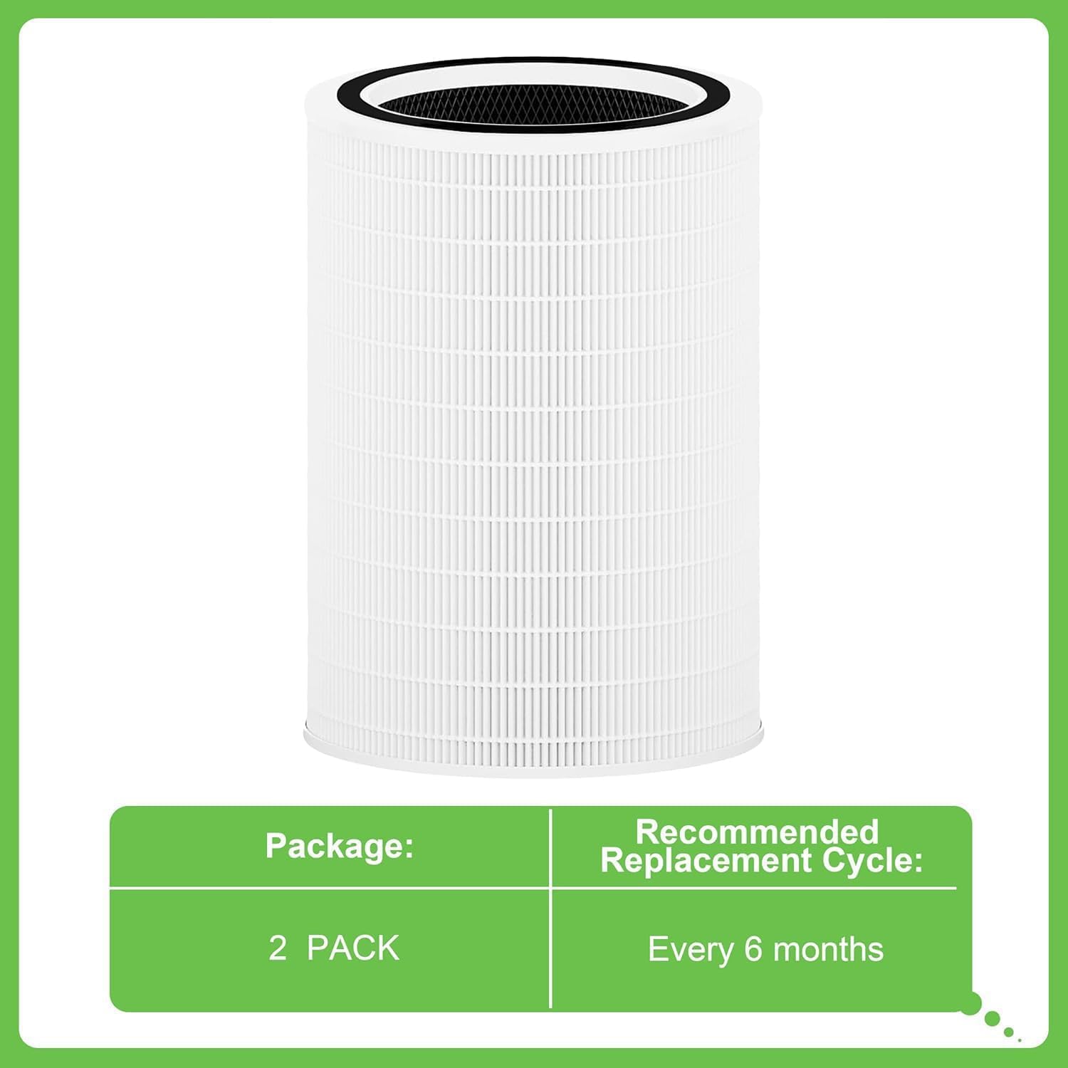 12010 H13 True HEPA Replacement Filter Compatible with Clorox Large Room Air Purifier 11010 & 11011, 1,500 Sq Ft, 3-in-1 True HEPA and Activated Carbon Filter, 2 Pack - Image 5