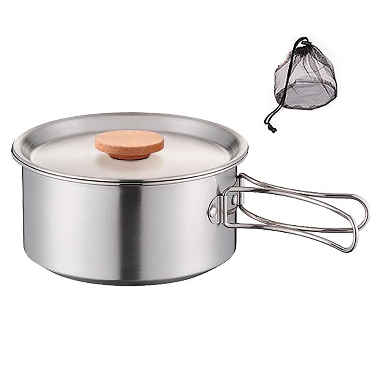 Batterie de cuisine de camping inox 304 avec casseroles pour randonnée et pêche