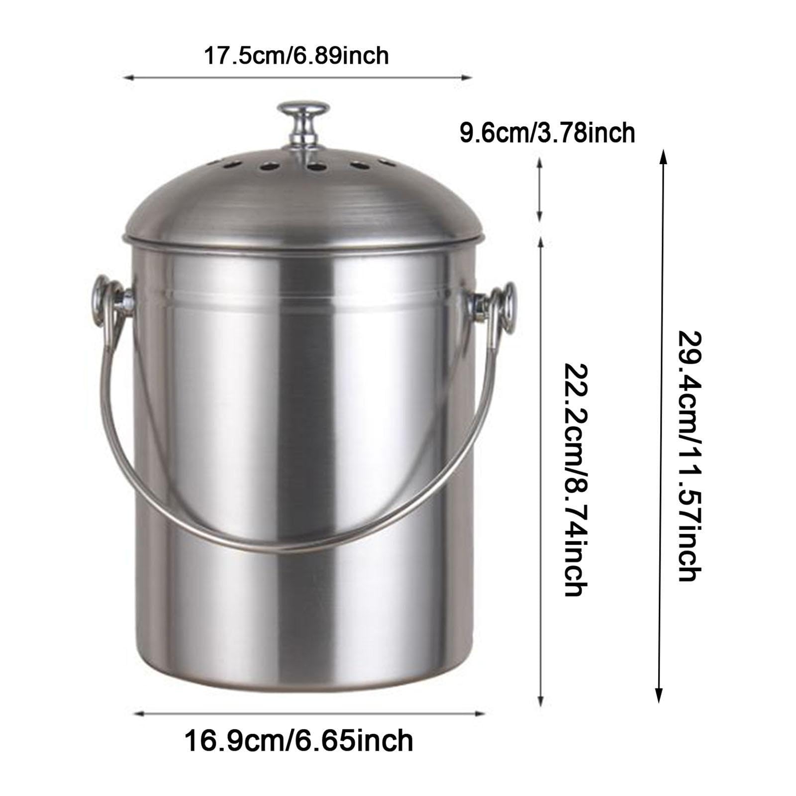 KESOTO Contenitore per Il Compost in Acciaio Inossidabile Peel Contenitore per Il Compost Riciclabile per Il Bancone della Cucina