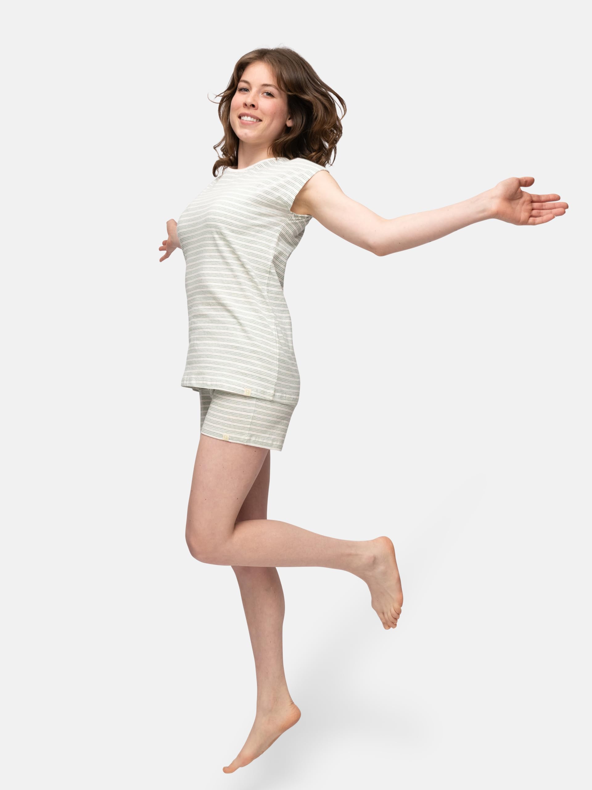 Leinen-anteil, Gots-Zertifiziert Camiseta de Pijama para Mujer