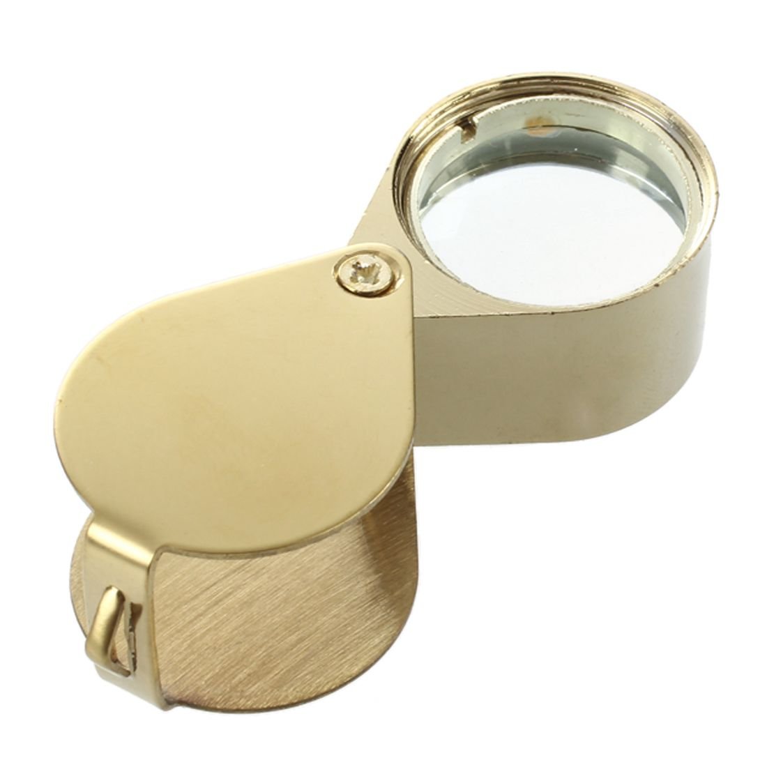 Lizusidtsy 10x Magnifying Magnifier Glass Jewellers Eye Foldable Jewelry Loop Loupe(Golden), 21 MM