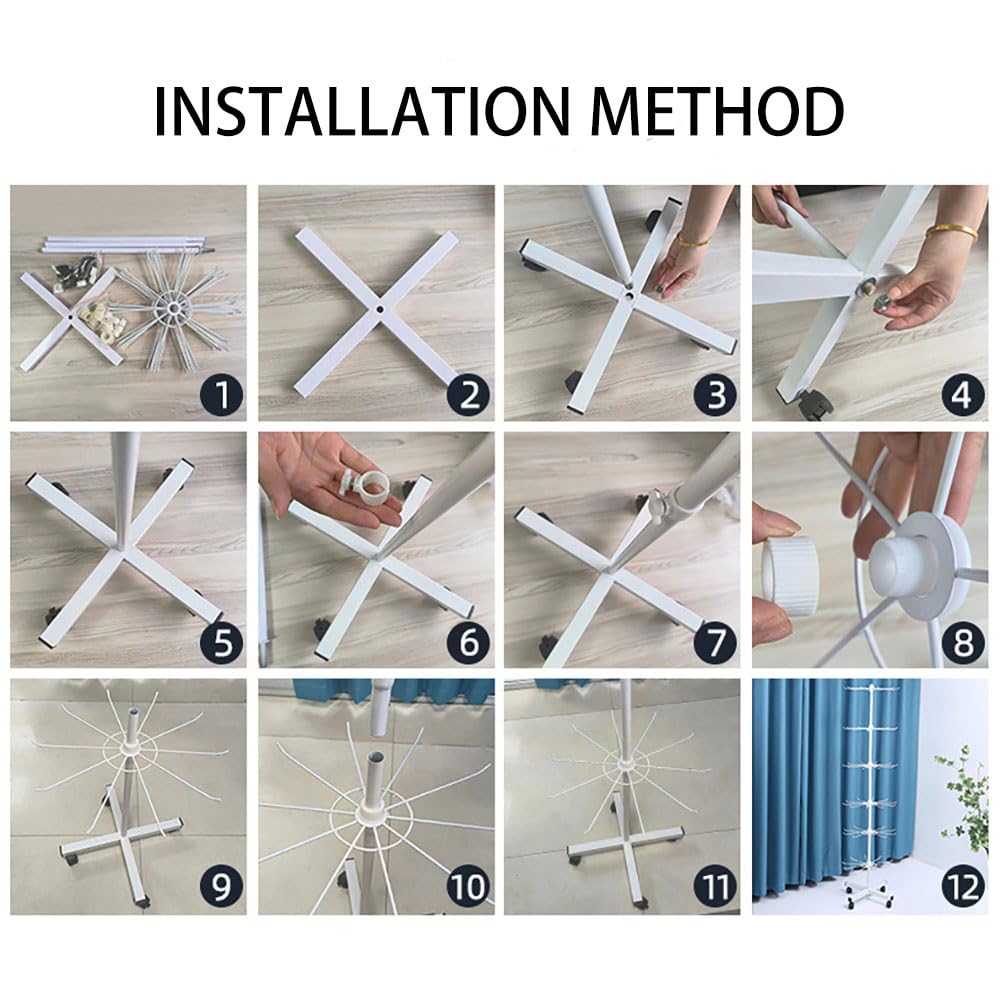 NEWFUN Stojak obrotowy, 7-poziomowy stojak sprzedażowy, obrotowy, z 70 hakami z metalu, 160 cm, czarny, na biżuterię, skarpety, kapelusze, imprezy handlowe