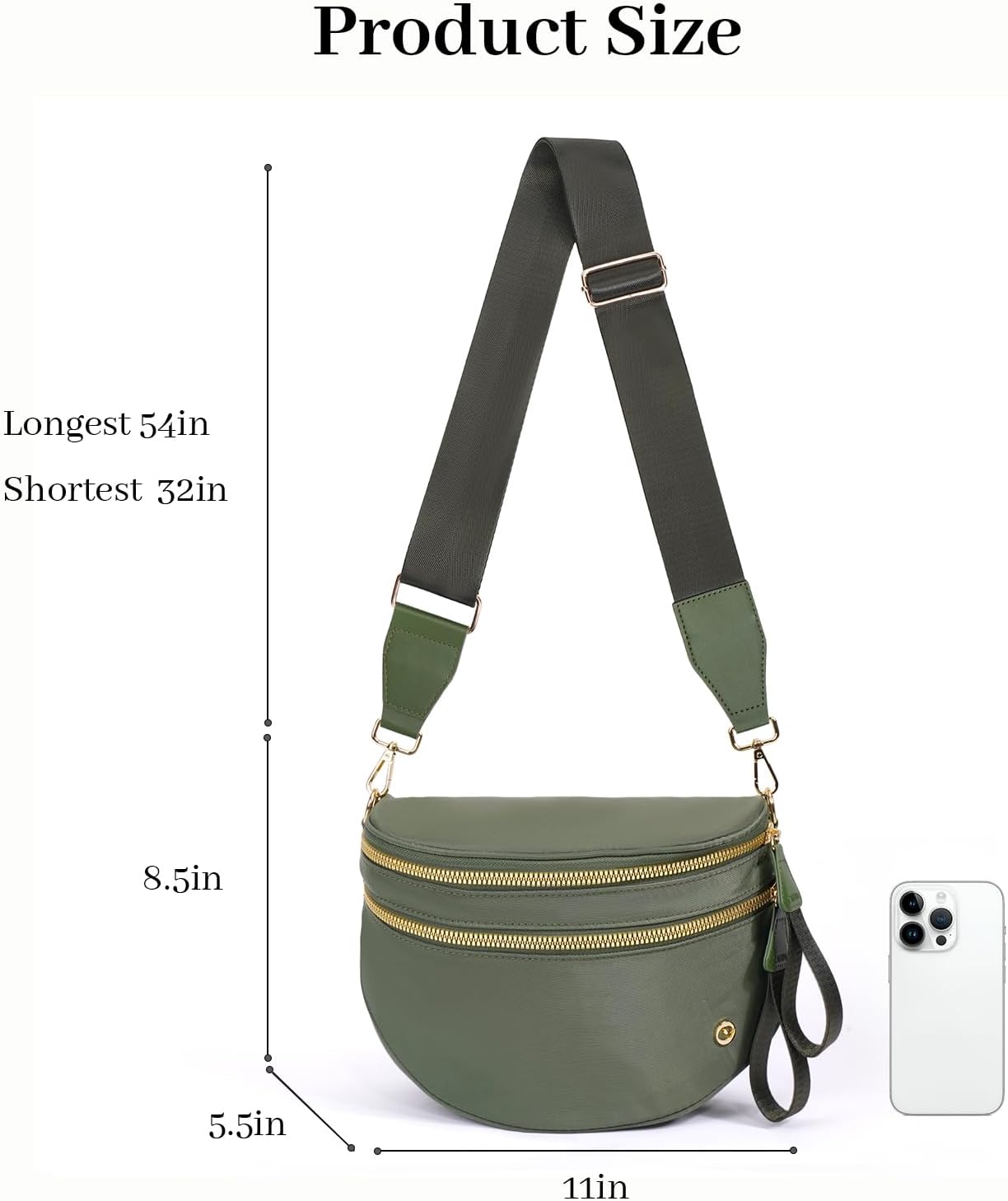 Spacious Crossbody Bag Nylon Bum Bag for Women Fanny Packs Handbags with Adjustable Straps - Image 4