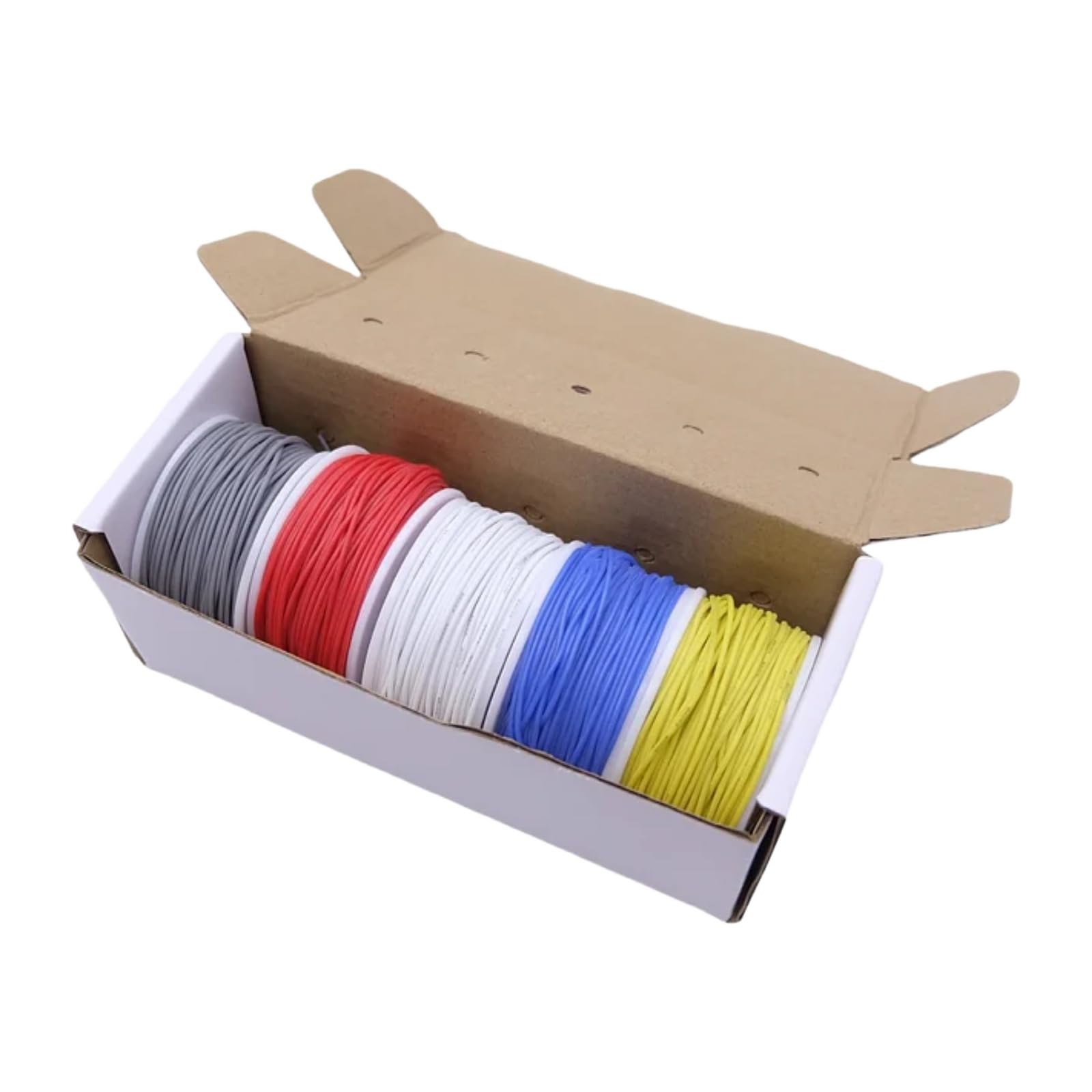 Przewód z miękkiego krzemu 5 zestawów w pudełku kolorowym 30/28/26/24/22/20AWG kabel skrętny (Boxed 12; 30AWG (10 metrów x 5 rolek))