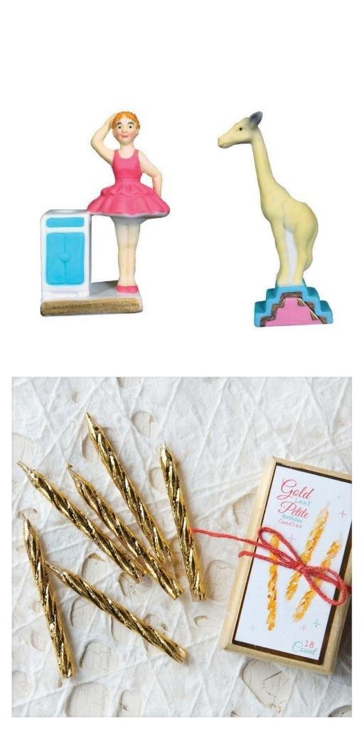 Buy Glitterville Happy Birthday Cake Candle Holder Circus Set with Gold Party Candles, Girl