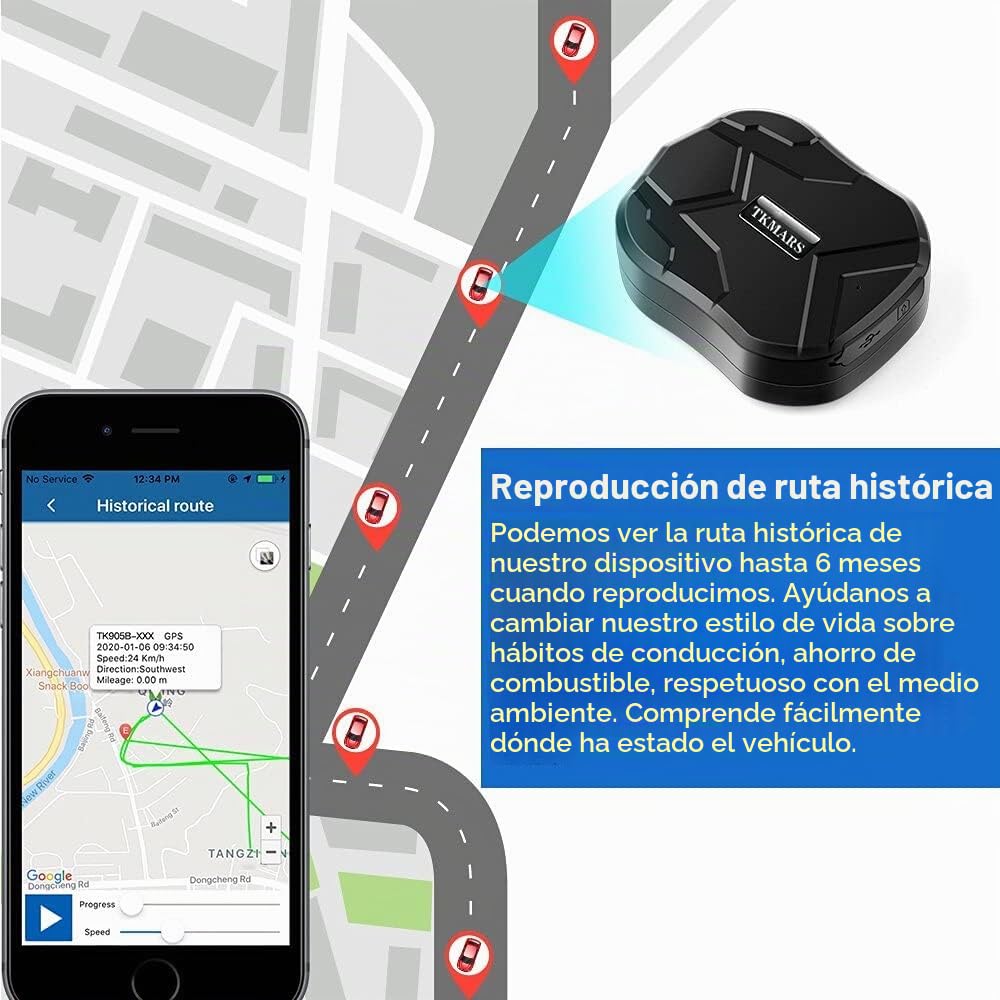 TKMARS Localizador GPS 4G para Coche, GPS Dual gsm/GPS, Batería 10000mAh hasta 160 Días, Imán Fuerte, Impermeable IP58, Seguimiento en Tiempo Real, Sin Suscripción
