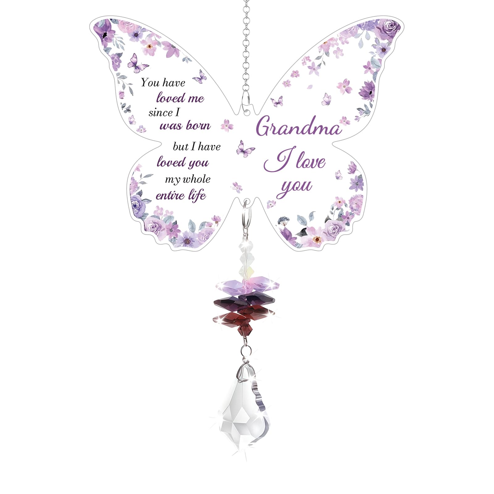 Grandma Gifts, Butterfly Crystal Suncatcher, Grandma Birthday Gifts, Christmas Birthday Gifts For Grandma, Present For Birthday Mother’s Day Christmas Thanksgiving Gift
