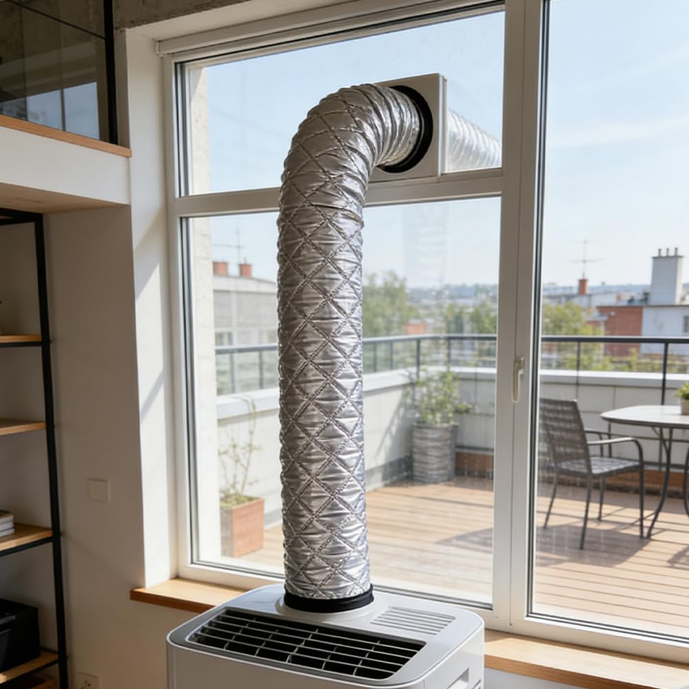 Housse Isolante pour Tuyau d’Évacuation d’Air de Climatiseur Portable – Manchon Thermique 150x53CM, Adapté aux Tuyaux de 5 et 6 Pouces, Couvercle de Protection pour Tuyau AC