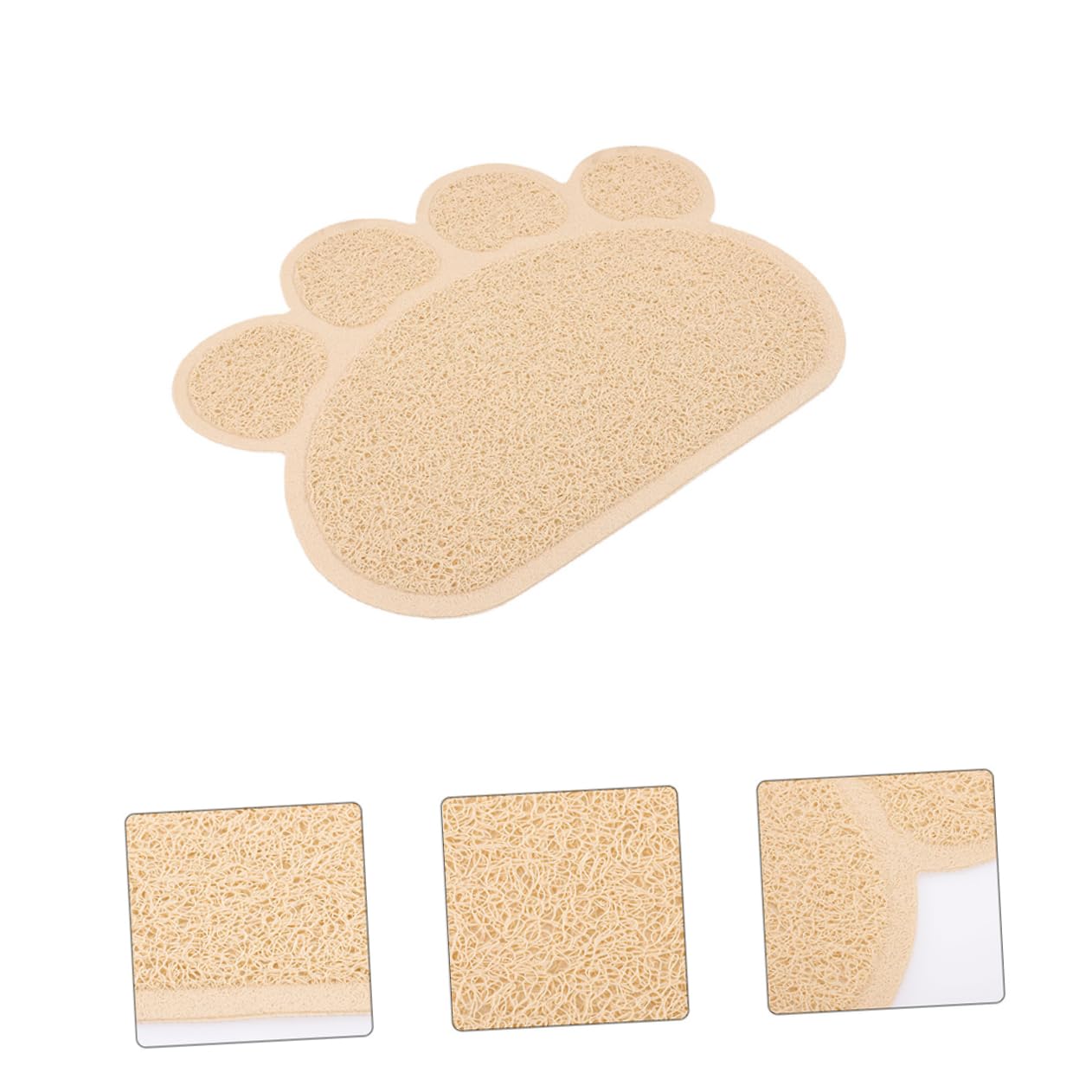 ibasenice Katzenstreumatten und Futtermatte für Haustiere 2 Stück-pack in Pfotenform aus Pvc und Praktisch Rutschfest als Auffangmatte für Katzenstreu für Innenbereich