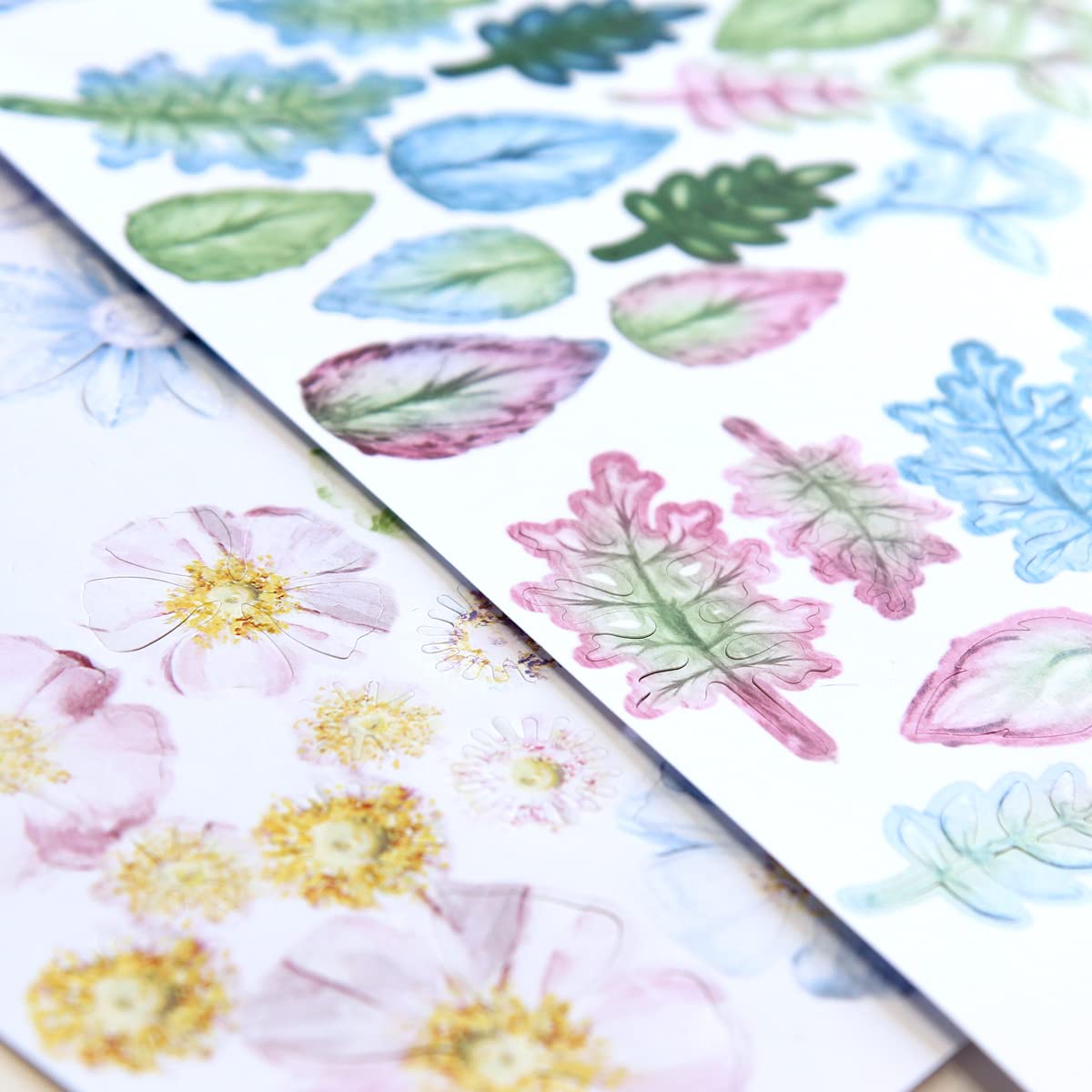 Katy Sue ‘ICY Watercolour’ Die-Cut Flowers & Leaves (Pack of 12 Sheets for Card-Making & Papercrafts)
