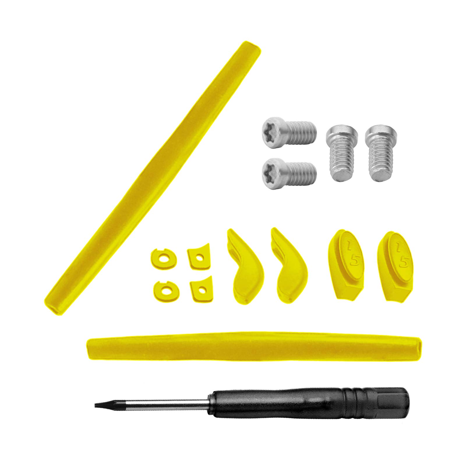 LenzReborn Replacement Earsocks Nosepieces Rubber Kits & T6 Screwdriver & T6 Screws for Oakley Juliet Sunglass - Yellow