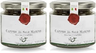 Frantoi Cutrera Non Pareil Sicilian Capers in Sea Salt - Gourmet Italian Capers Pack of 2 (5.3 oz ea) for Cooking & Garnishing