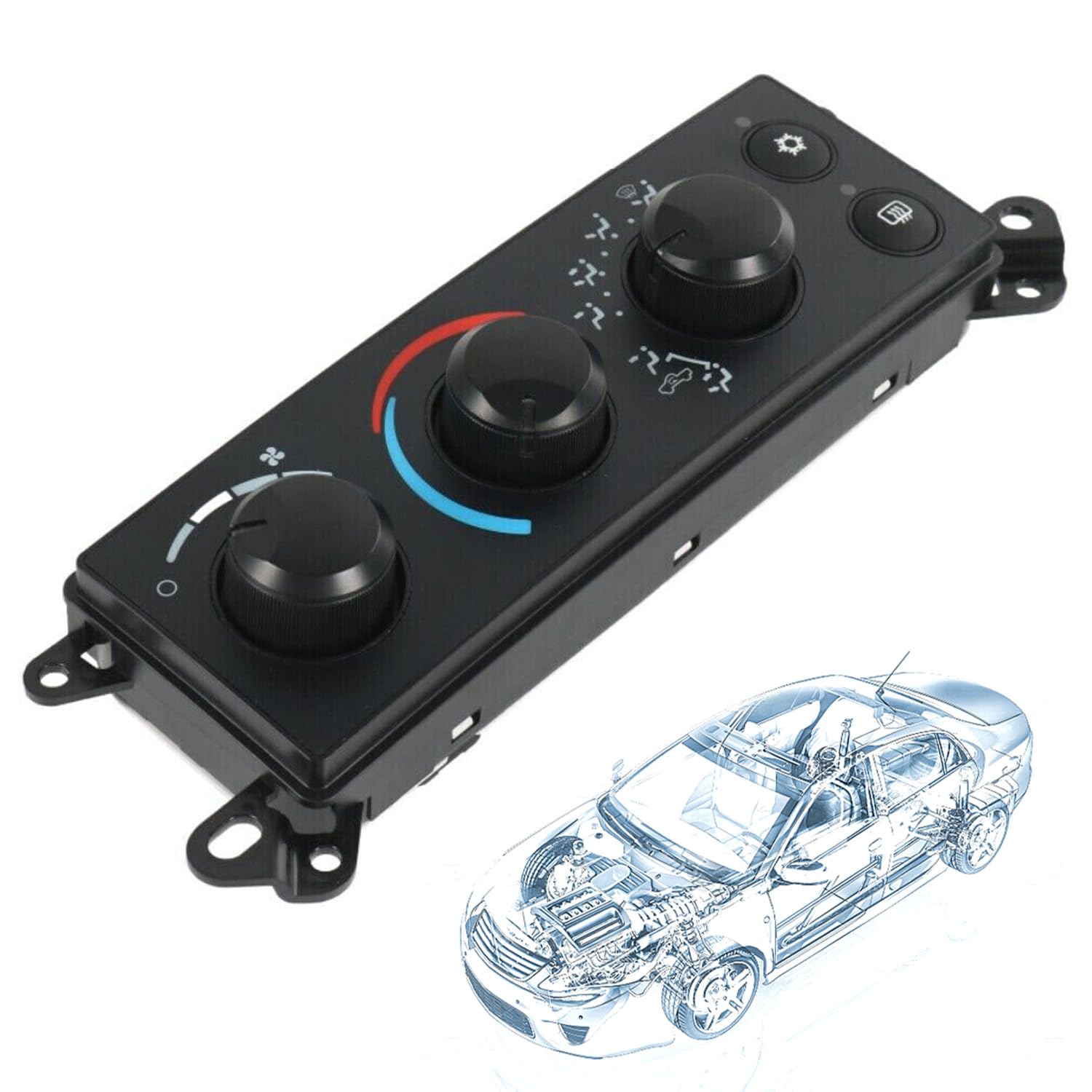 P55056569AC Front A/C Heater Climate Control Module Compatible with 2006-2008 R-a-m 1500, 2500, 3500 & 2008-2011 Da-KOT-a - Replacement for P55056569AD, 55056569AE