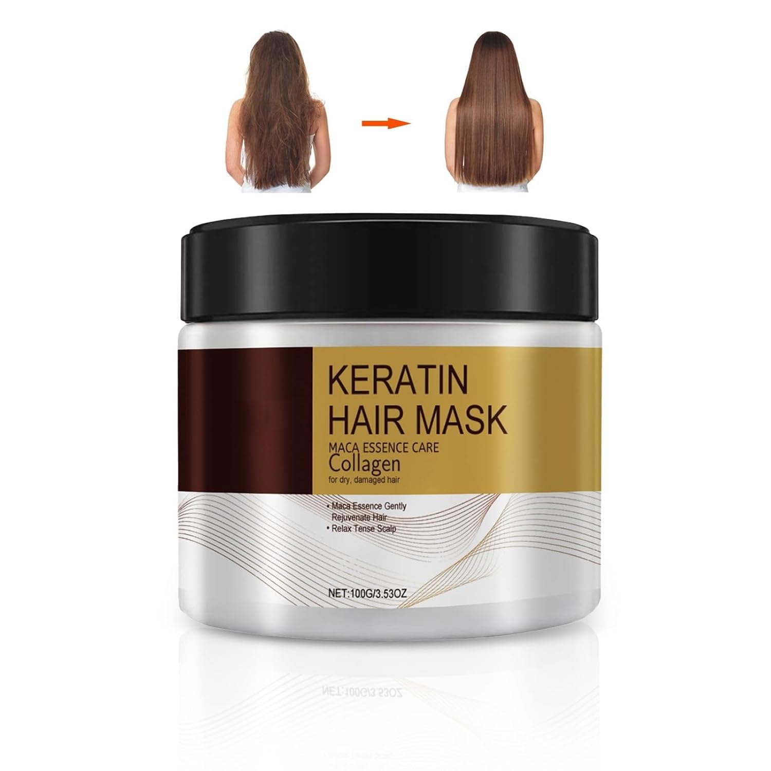 Collagen Hair Mask for Damaged Hair – Deep Repair Conditioning Argan Oil Treatment for Curly or Straight Thin Fine Hair 100ml Collagen Hair Mask for Damaged Hair – Deep Repair Conditioning Argan Oil Treatment for Curly or Straight Thin Fine Hair 100ml