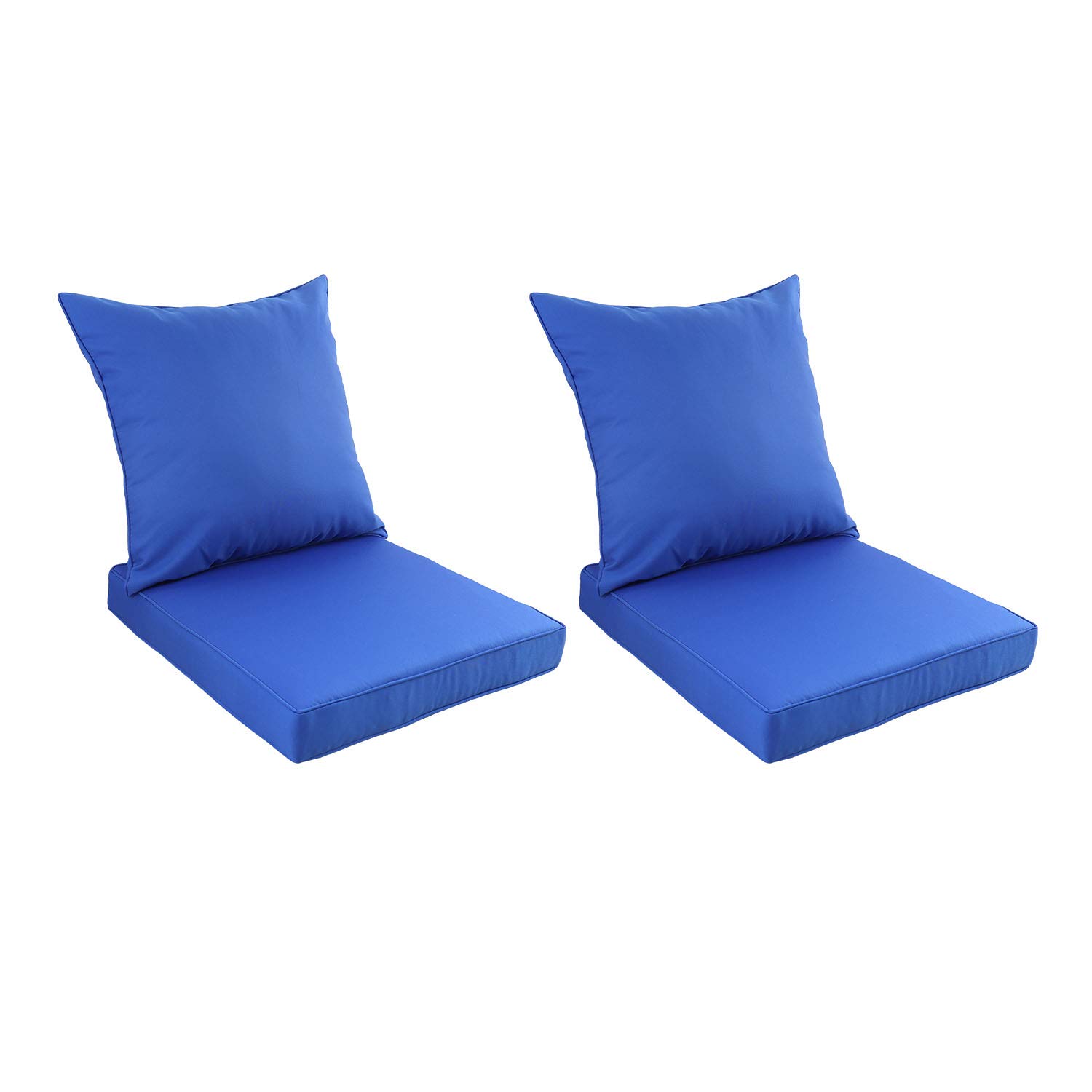 Amazon Com Outdoor Deep Seat Chair Cushion Set Replacement Cushions For Patio Furniture With Water Resistant Fabric Royal Blue Home Kitchen
