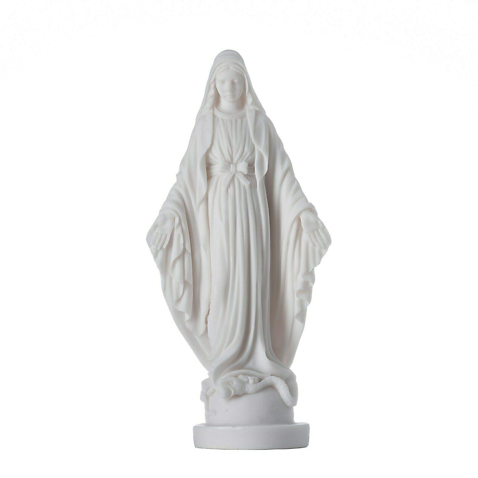Beautifulgreekstatues White Virgin Mary Mother Of Jesus Statue Alabaster 6.8"
