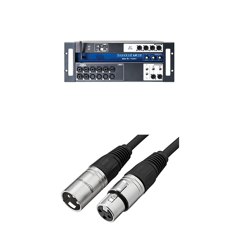 Soundcraft Ui16 Mixer with 6 Amazon Basics XLR cables
