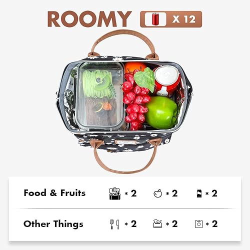 Miniatura 4 de Lekesky Lonchera para mujer, bonita bolsa de almuerzo aislada, bolsa de almuerzo para mujer, margarita