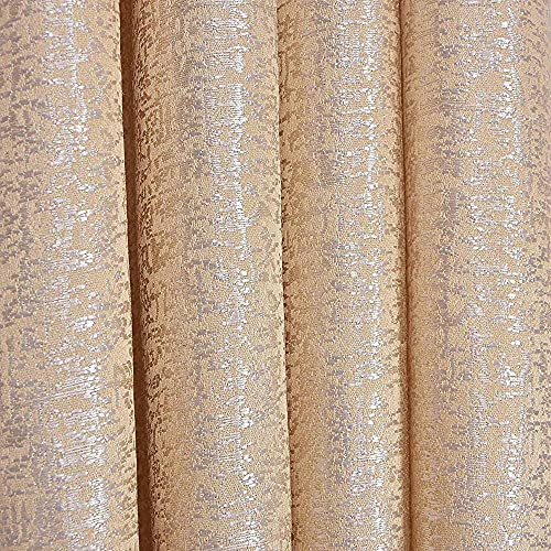 Image of Purav Light Jacquard Curtains Set of 3 Piece 8 Feet Long for Window & Living /Bedroom, Room Darkening Jute Polyester Weaved Parda, 3PC (Door - 8 Feet,Cream)