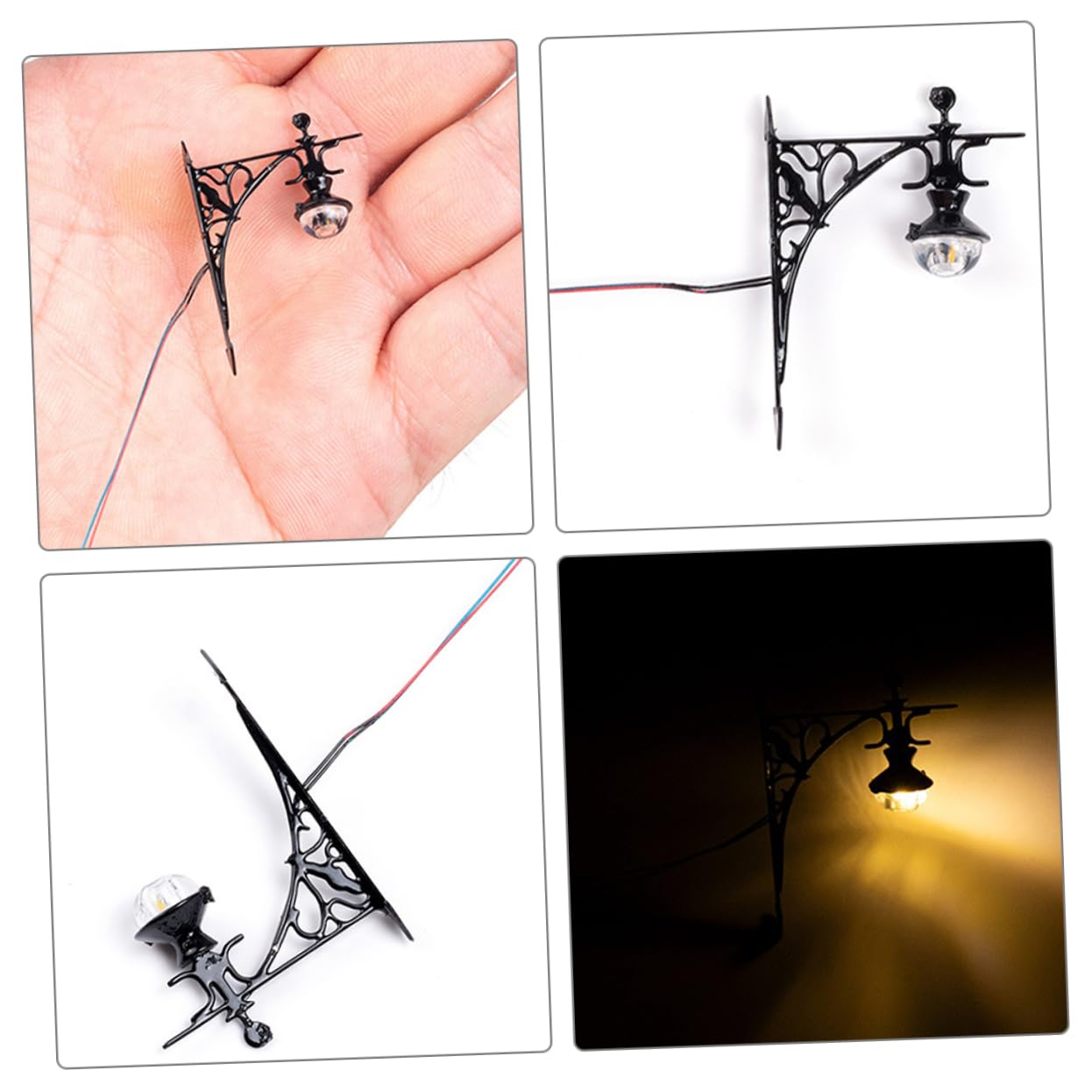Garneck 5pcs Miniature Garden Decor Wall Lamps DIY Table Materials Tiny Model Lamps