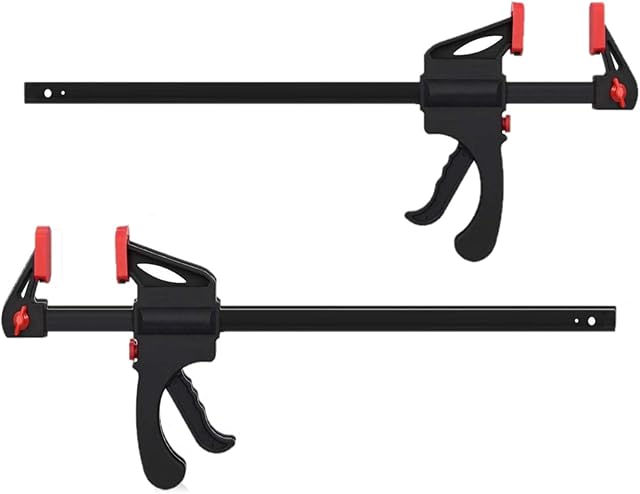 KAHEIGN 2Pcs Quick Grip Clamps, 12 inch Ratchet Bar Clamps One Hand Quick-Release Bar Clamp Tools for Wood Fast Easy Clamping