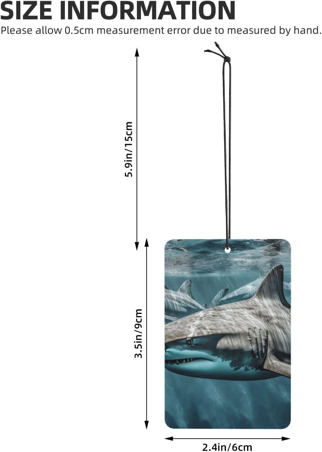 Car Air Freshener 24 PCS Several Sharks in the Ocean Hanging Car Air Fresheners Auto Interior Decor Card Freshener Strong Scented Card Lavender Cars Scents for Office Bedroom Close Drawer Rectangle