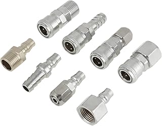 8PCS BSP Air Compressor Hose Quick Coupler Set, Tinplated Iron Resistant, Convenient Connection, Widely Applied to Pneumatic Tool