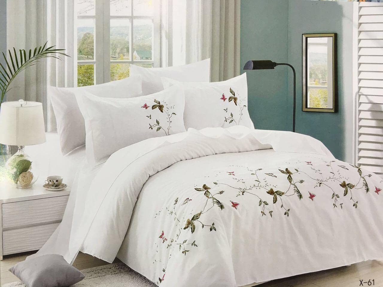MMMMMMM King size Bedsheet 6pcs One Set High Cotton Quality Bedding Set Duvet Cover (Printing 12)