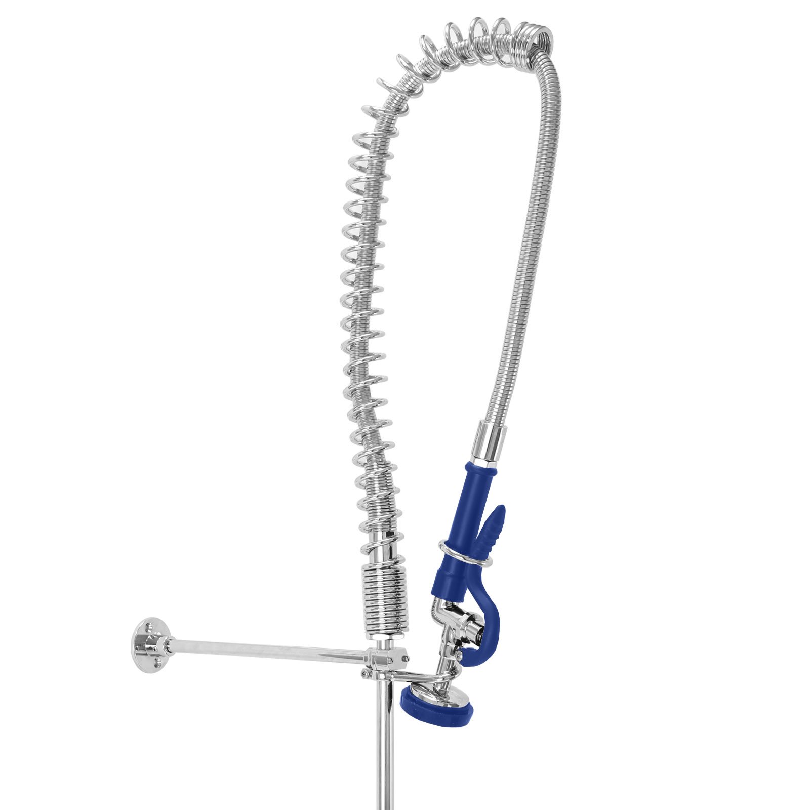 Grifo de Prelavado Comercial para Fregadero de Cocina Lavabo con Gancho Rociador Manguera Flexible y Grifo Adicional de Acero Inoxidable y Latón con Soporte de Pared y 2 Conectores Grifo GRATIS