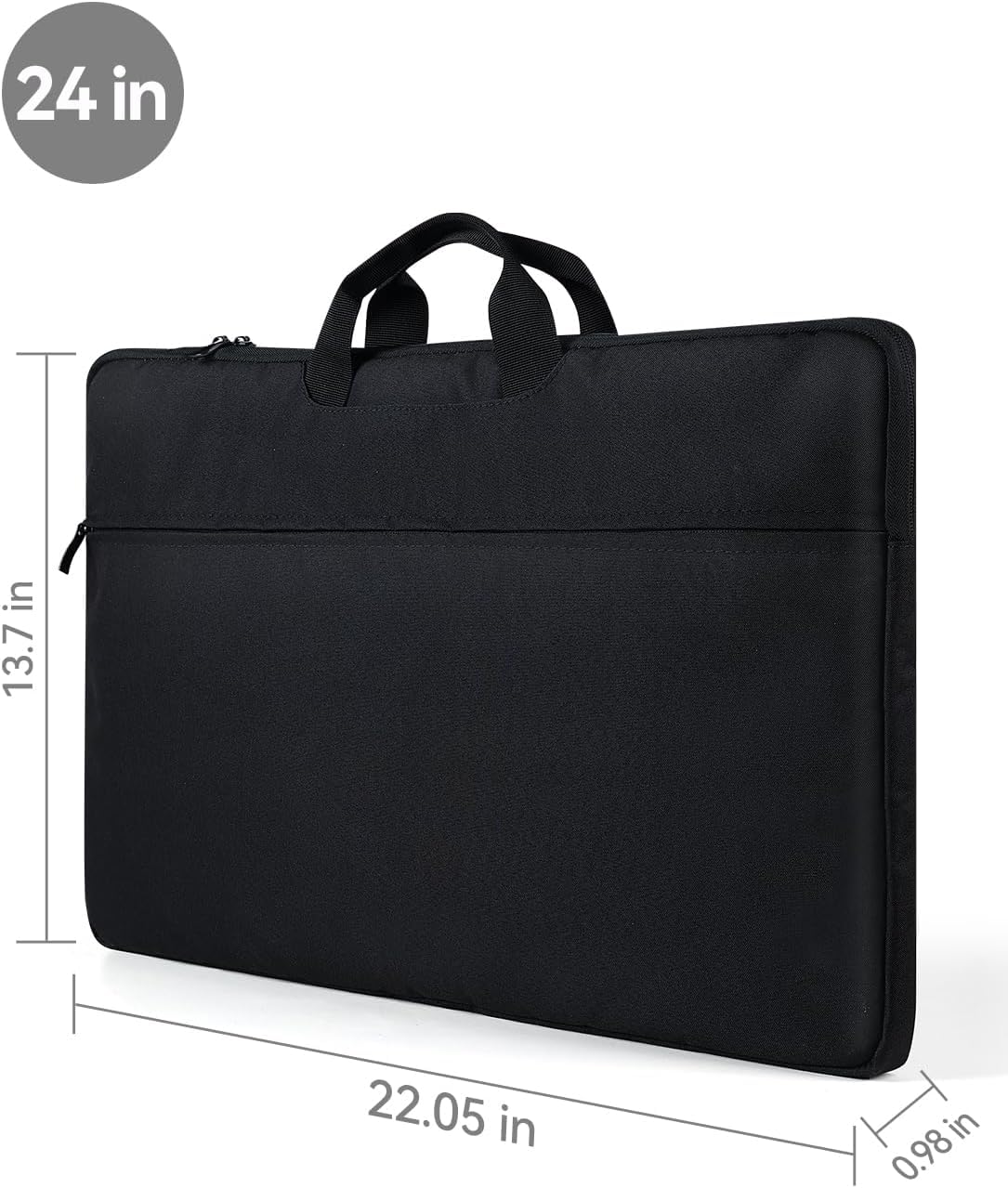 UPERFECT Funda para portátil de 24 pulgadas para portátil/monitor portátil/portátil/tableta con bolsillos laterales de gran capacidad y asa duradera, impermeable, a prueba de golpes, compartimentos
