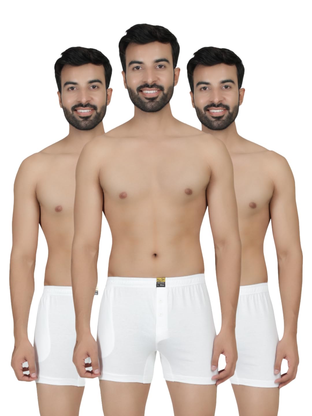 Men 100% Cotton Dhoti Shorts White Pack of 3-image-39