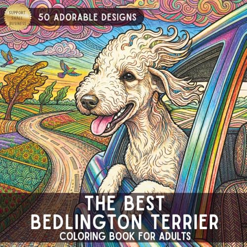 The Best Bedlington Coloring Book: An Adult Coloring Adventure for Dog Lovers: Featuring 50 Unique Illustrations of Bedlington Terriers in Portraits, ... Home Scenes for Stress Relief and Relaxation. image 2