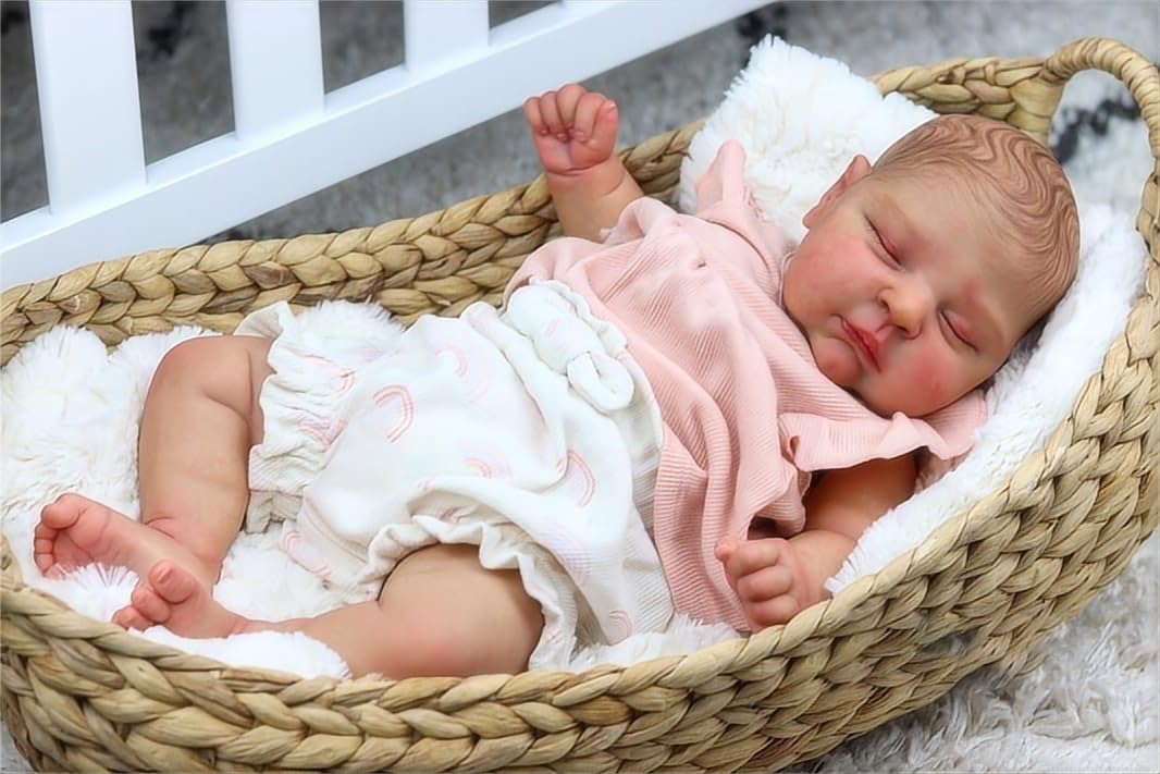 Zero pam Reborn Puppe Mädchen 50cm Reborn Baby Vollsilikon Lebensechte Babypuppe Wie Echtes Newborn Baby Puppe Realistische Puppen Mit Augen Geschlossen
