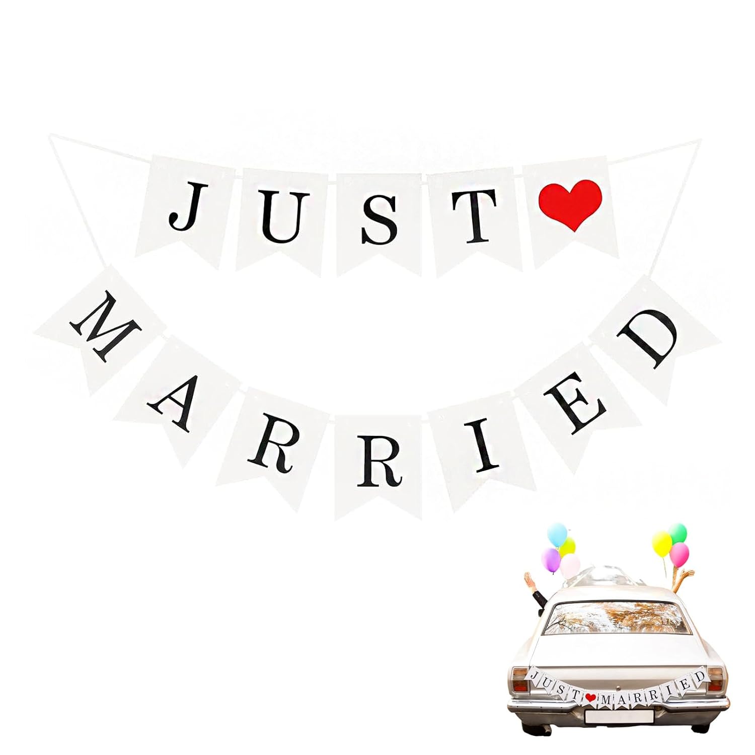 'JUST MARRIED' Banner Wedding Decorations Just Married Decorations